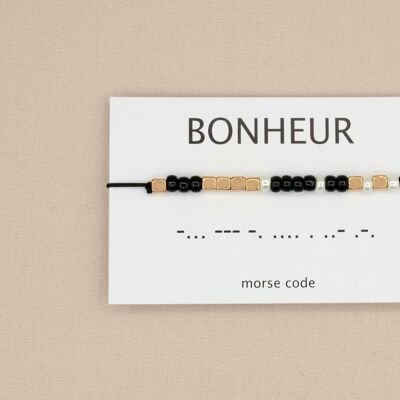 Morse code bracelet Bonheur