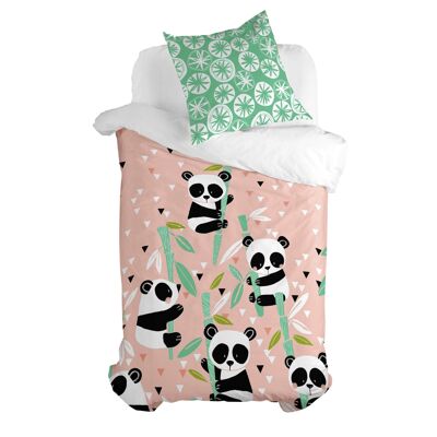 PANDA GARDEN PINK JUEGO NORDICO 140x200