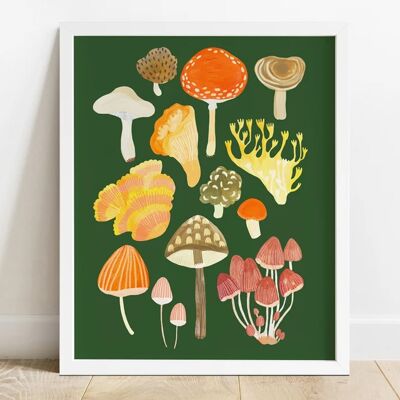Mushroom Print A3