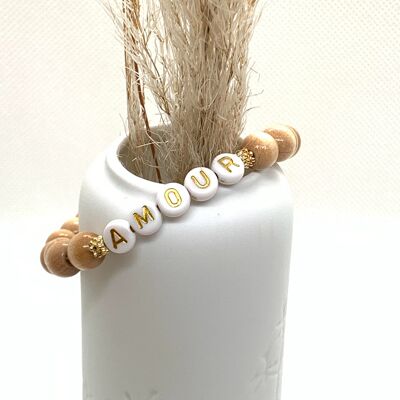 Love message wooden bracelet