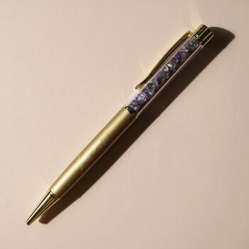 Stylo en cristal d'or | 3 cristaux 2