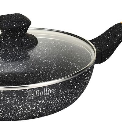 Deep frying pan BOLZANO 24 cm with lid, non-stick