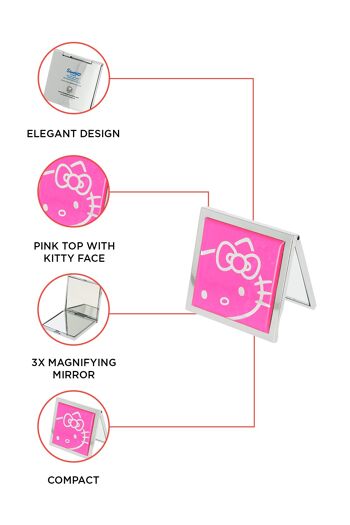 Miroir compact Hello Kitty -Rose rose 2