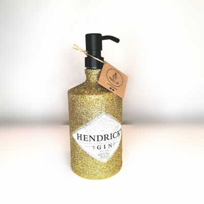 Henrdicks Gin Bottle Distributeur de savon à paillettes dorées