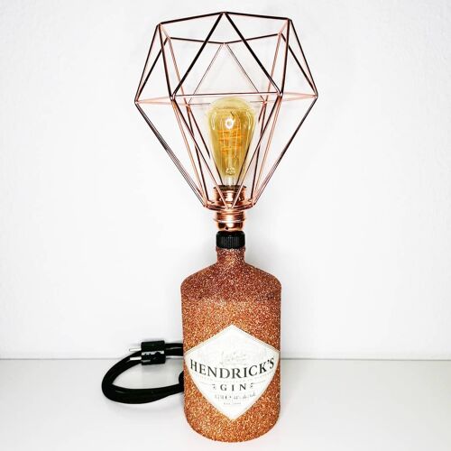 Henrdicks Gin Flaschenlampe Kupfer