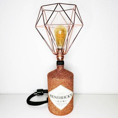 Henridicks Gin Bottle Lamp Copper