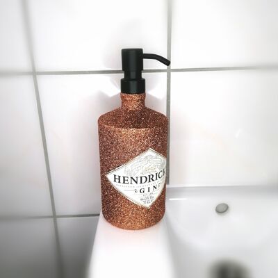 Henrdicks Gin Bottle Copper Glitter Soap Dispenser