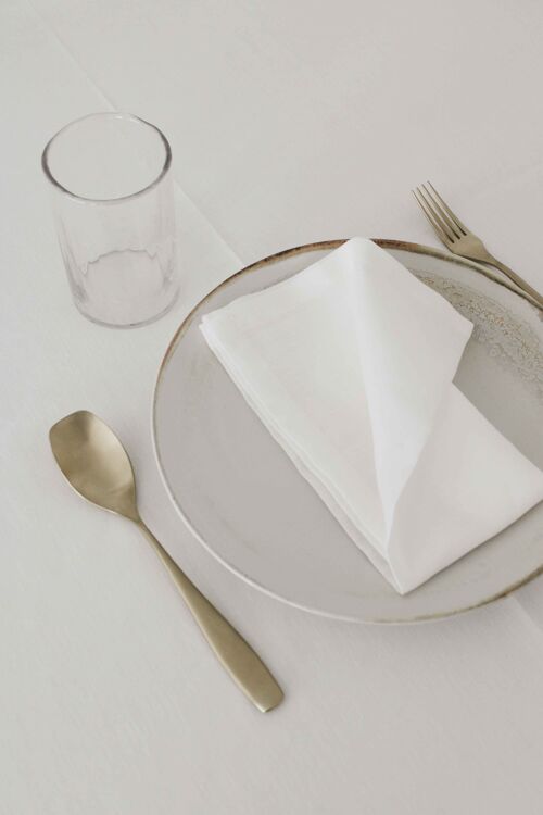 White Linen Napkin 45 x 45 cm