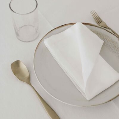 White Linen Napkin 45 x 45 cm