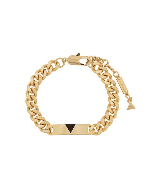 Gold pyramid onyx anklet chain
