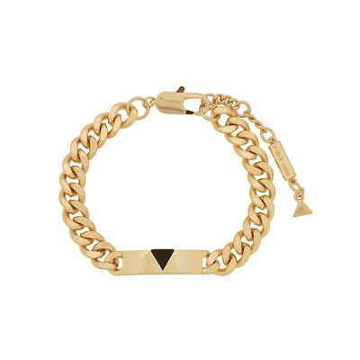 Gold pyramid onyx anklet chain