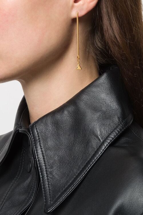 Gold snake drop earrings