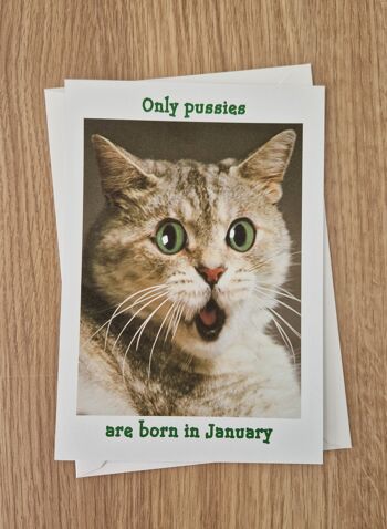 Carte d'anniversaire Funny Rude - seules les chattes naissent en janvier