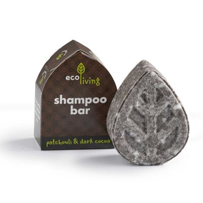 Barra de champú ecoLiving - Sin jabón - Pachulí y cacao oscuro