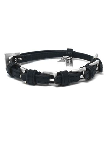 BRACELET À BOUCLE EN CUIR ARGENT (HOMME) 1