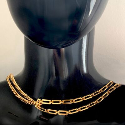 Gold mixed chain necklace