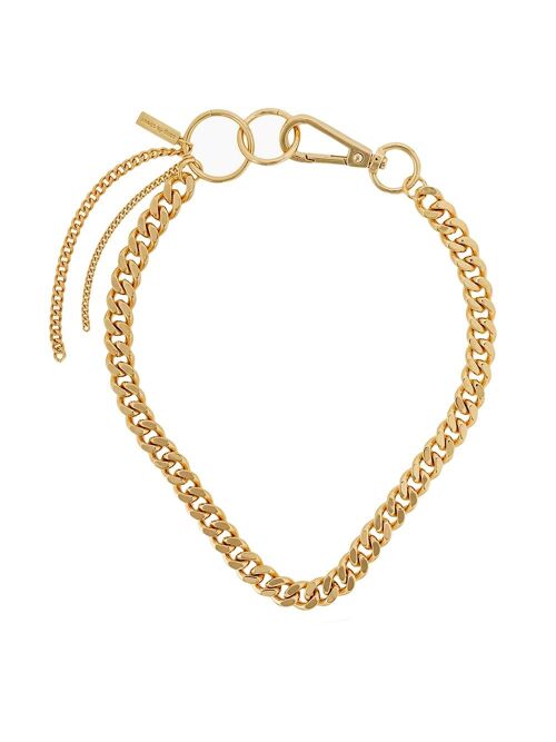 Gold chunky chain hoop link necklace