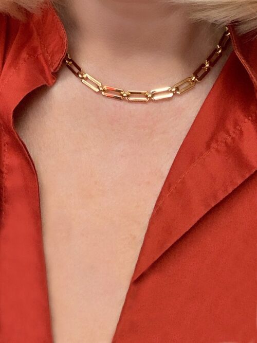Isla gold chain link necklace