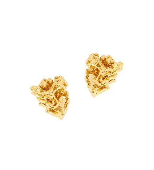 Gold vortex stud earrings