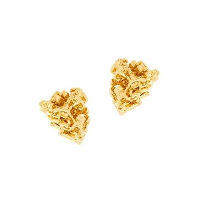 Gold vortex stud earrings