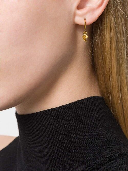 Gold mini vortex hoop earrings