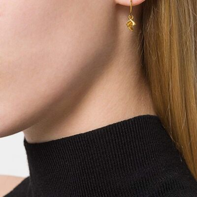 Gold mini vortex hoop earrings