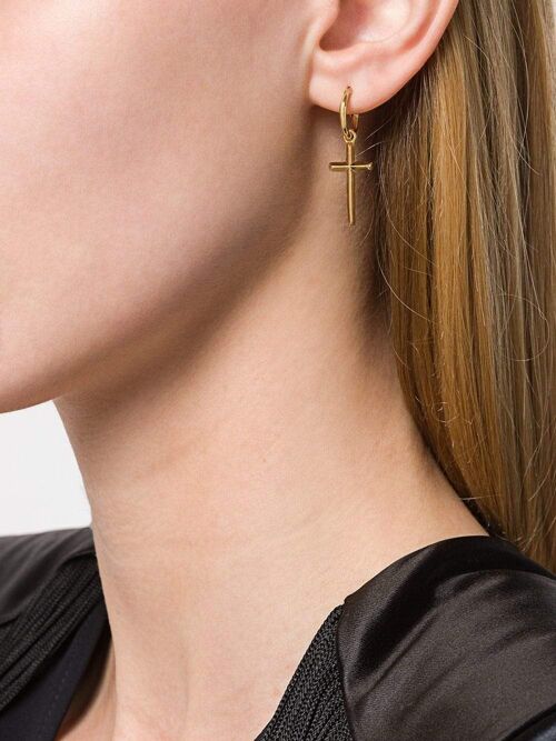 Cross hoop earrings