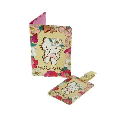 Hello Kitty Porta passaporto e set di etichette per bagagli Regali da viaggio (stile vintage)