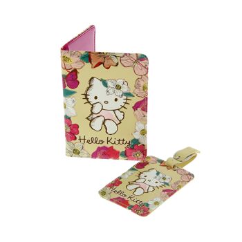 Porte-passeport Hello Kitty et étiquette de bagage, cadeaux de voyage (style vintage) 1