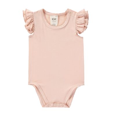 Bamboo Sleeveless Bodysuit with Frills - Nude