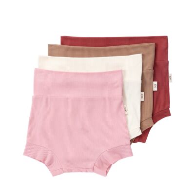 Gerippte Shorts aus Bambus - CRANBERRY