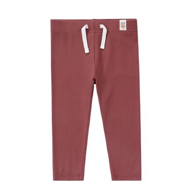 Gerippte Leggings aus Bambus - Cranberry