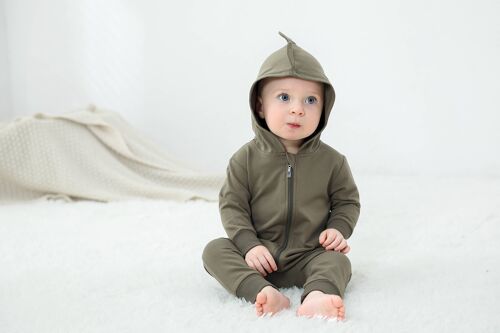 Dinosaur Romper Suit - Khaki