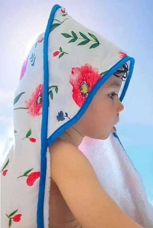 Premium Bamboo Muslin Hooded Towel -Wild Flowers