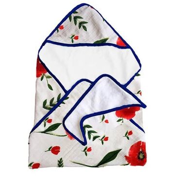 Serviette à capuchon en mousseline de bambou de qualité supérieure - Fleurs sauvages 3