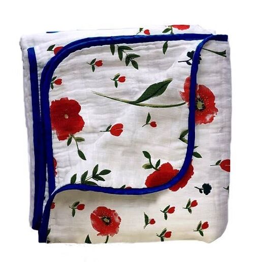 Grow With Me Bamboo Muslin Blanket (4 layers) Wild Flowers
