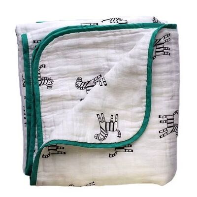 Grow With Me Bamboo Muslin Blanket (4 layers) - Zebra