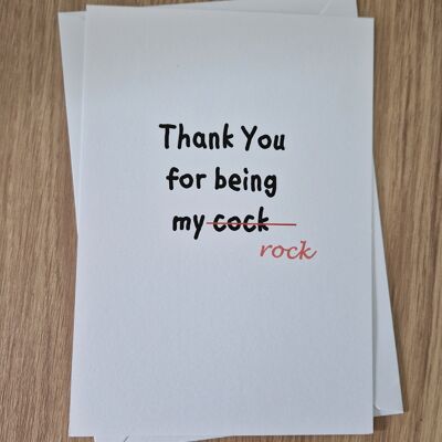 Funny Rude Thank you Card - Thank you for being my rock.