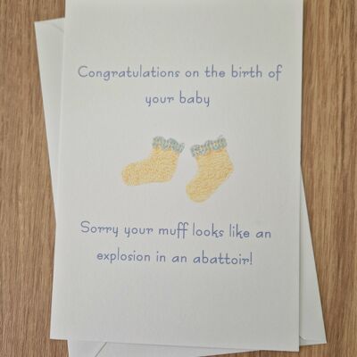 Tarjeta de felicitaciones divertida y grosera para un nuevo bebé - Explosión