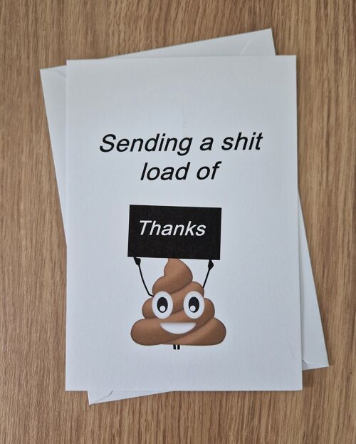 Funny Thank You Card - Sending a Sh*t Load of Thanks