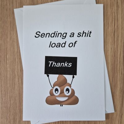 Funny Thank You Card - Sending a Sh*t Load of Thanks