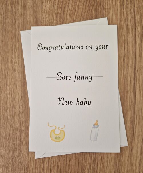 Funny Rude New Baby Card - Congratulations on your new baby.