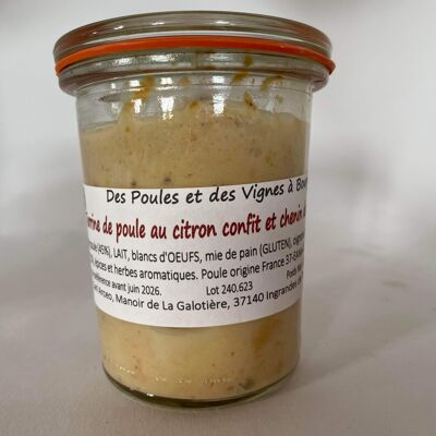 Terrine de poule citron confit et chenin 115 gr