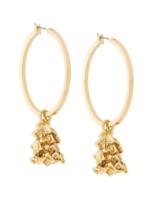 Gold vortex hoop earrings