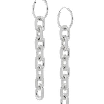 BOUCLES D'OREILLES À CHAÎNE CHUNKY ARGENT