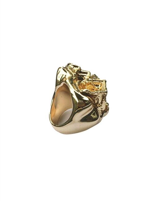 Gold vortex stone ring