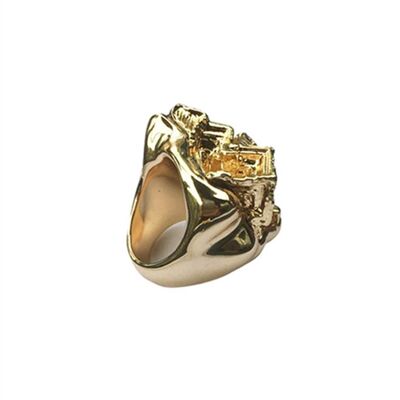 Gold vortex stone ring