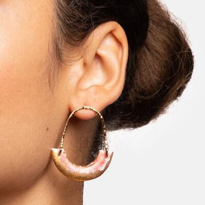 Lotus earrings Celadon & gold