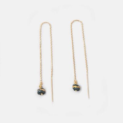 Black Gold Beads Earrings