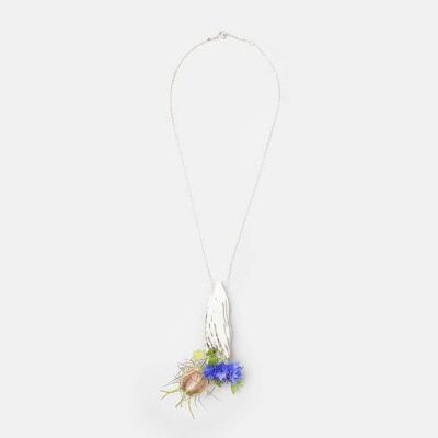 Collana Damasco Argento Bianco/Blu